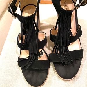 Tassel Sandals, suede, Sole Society